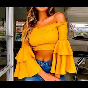 Flared sleeve top